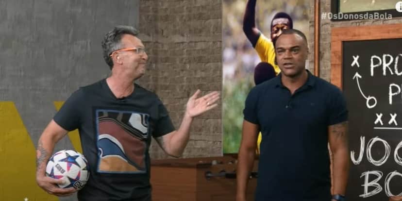 Neto e Denílson trabalharam juntos no primeiro amistoso da seleção brasileira deste ano (Reprodução: Band) Neto e Denílson trabalharam juntos no primeiro amistoso da seleção brasileira deste ano (Reprodução: Band)