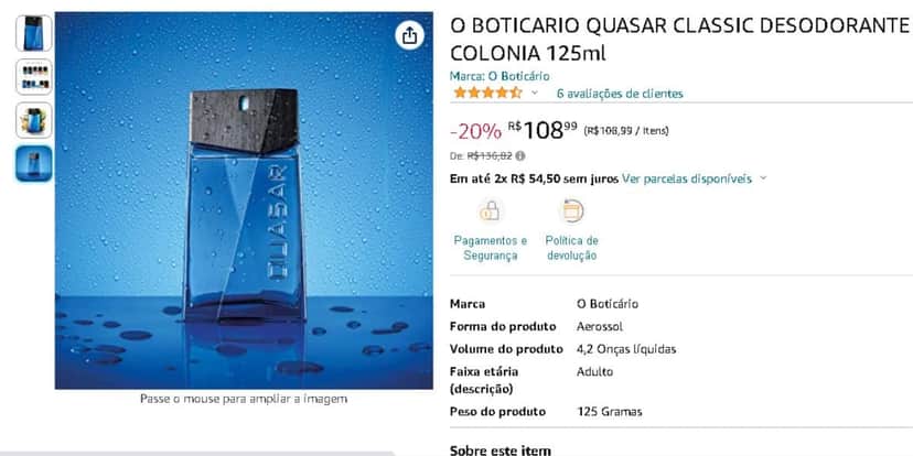 Quasar Clássico (Reprodução - Amazon) Quasar Clássico (Reprodução - Amazon)