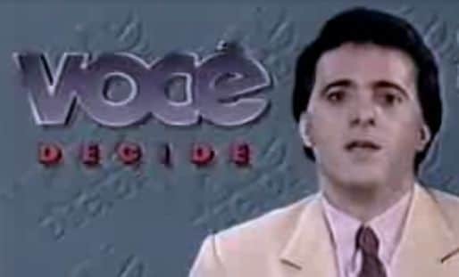 Capa do programa Você Decide, da Globo nos anos 90- Foto Reprodução Internet Capa do programa Você Decide, da Globo nos anos 90- Foto Reprodução Internet