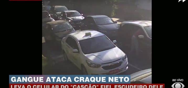 Datena noticia assalto a carro de Craque Neto - Foto Band Datena noticia assalto a carro de Craque Neto - Foto Band