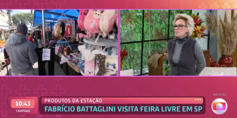 Ana Maia e Fabrício Battaglini no Mais Você (Foto: Reprodução / Globo) Ana Maia e Fabrício Battaglini no Mais Você (Foto: Reprodução / Globo)