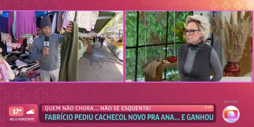 Fabrício Battaglini e Ana Maia no Mais Você (Foto: Reprodução / Globo) Fabrício Battaglini e Ana Maia no Mais Você (Foto: Reprodução / Globo)