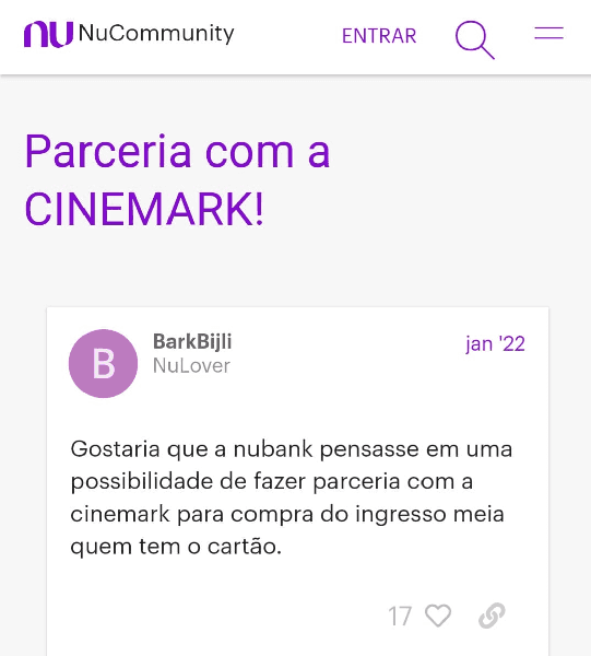 Comentários dos clientes do Nubank (Foto: Reprodução/ Site do Nubank) Comentários dos clientes do Nubank (Foto: Reprodução/ Site do Nubank)