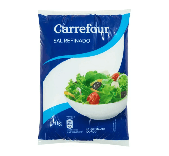 Sal Refinado da marca Carrefour (Foto: Reprodução/ Internet) Sal Refinado da marca Carrefour (Foto: Reprodução/ Internet)