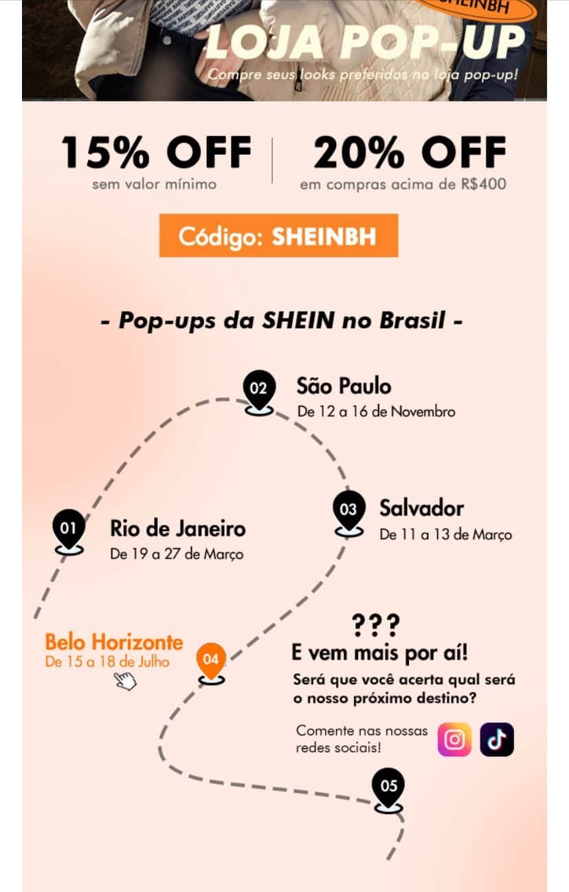 Shein chega com loja física no Brasil para o desespero dos seus concorrentes - Foto: Arquivo Pessoal Shein chega com loja física no Brasil para o desespero dos seus concorrentes - Foto: Arquivo Pessoal
