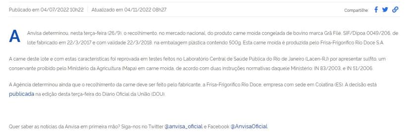 Anvisa emite comunicado sobre produto (Foto: Reprodução) Anvisa emite comunicado sobre produto (Foto: Reprodução)