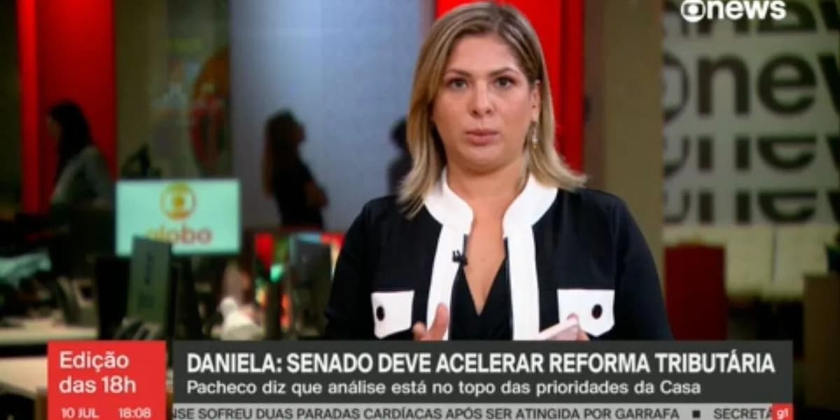 Daniela Lima já deu as primeiras notícias no Grupo Globo (Foto: Reprodução/GloboNews) Daniela Lima já deu as primeiras notícias no Grupo Globo (Foto: Reprodução/GloboNews)