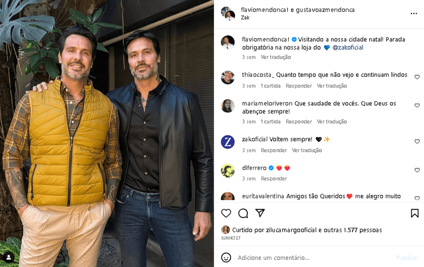 Flávio e Gustavo mudaram de profissão (Foto: Reprodução/ Instagram) Flávio e Gustavo mudaram de profissão (Foto: Reprodução/ Instagram)