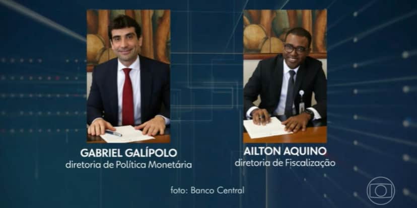 Gabriel Galípolo e Ailton Aquino são os novos diretores do Banco Central (Reprodução: Globo) Gabriel Galípolo e Ailton Aquino são os novos diretores do Banco Central (Reprodução: Globo)