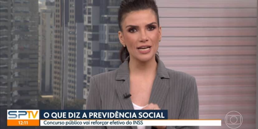 Sabina Simonato deu notícia sobre o INSS (Foto: Reprodução/TV Globo) Sabina Simonato deu notícia sobre o INSS (Foto: Reprodução/TV Globo)