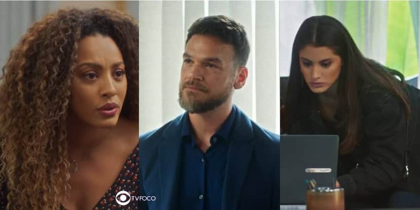 Sol, Theo e Érika em Vai na Fé (Foto: Reprodução / Globo / Montagem TV Foco) Sol, Theo e Érika em Vai na Fé (Foto: Reprodução / Globo / Montagem TV Foco)
