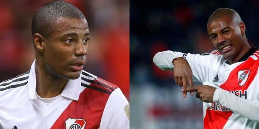 De La Cruz, estrela do River Plate (Foto - Montagem TV Foco). De La Cruz, estrela do River Plate (Foto - Montagem TV Foco).