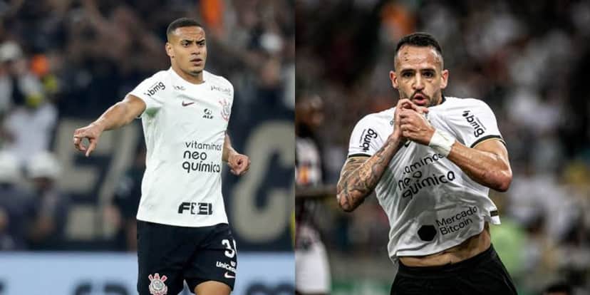 Murilo e Renato Augusto, jogadores do Corinthians (Foto - Montagem TV Foco). Murilo e Renato Augusto, jogadores do Corinthians (Foto - Montagem TV Foco).