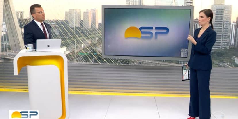 Sabina Simonato e Rodrigo Bocardi no Bom Dia SP - Foto: Globo Sabina Simonato e Rodrigo Bocardi no Bom Dia SP - Foto: Globo