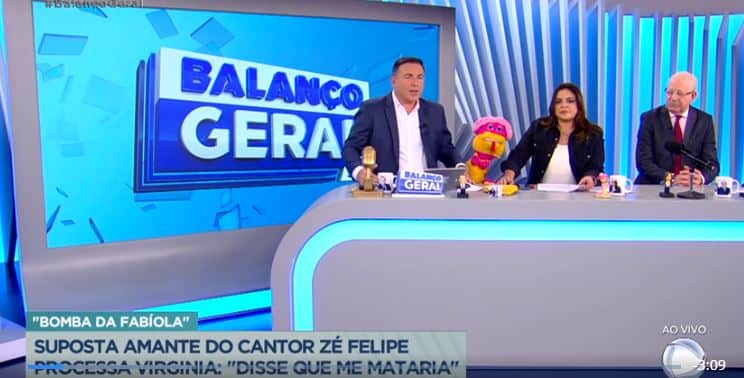 Suposta amante de Zé Felipe vira notícia no Balanço Geral - Foto Record Suposta amante de Zé Felipe vira notícia no Balanço Geral - Foto Record