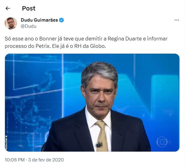 William Bonner foi o responsável por ler carta de demissão na Globo (Foto: Divulgação) William Bonner foi o responsável por ler carta de demissão na Globo (Foto: Divulgação)