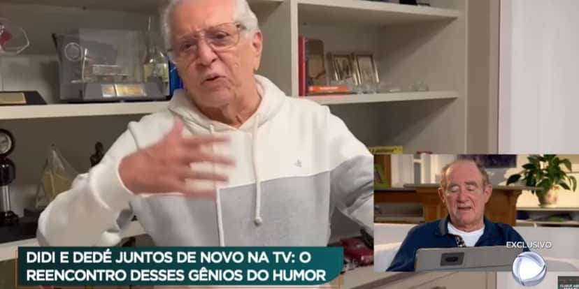 Carlos Alberto de Nóbrega falou sobre Renato Aragão no "Domingo Espetacular" (Foto: Reprodução/Record) Carlos Alberto de Nóbrega falou sobre Renato Aragão no "Domingo Espetacular" (Foto: Reprodução/Record)