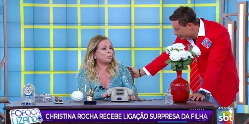 Christina Rocha e Gabriel Cartolano no "Fofocalizando" (Foto: Reprodução/SBT) Christina Rocha e Gabriel Cartolano no "Fofocalizando" (Foto: Reprodução/SBT)