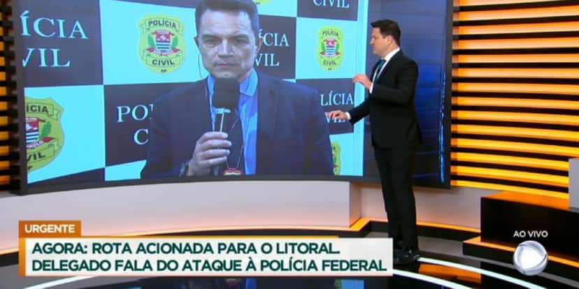 Eleandro Passaia assumiu lugar de Luiz Bacci no "Cidade Alerta" (Foto: Reprodução/Record) Eleandro Passaia assumiu lugar de Luiz Bacci no "Cidade Alerta" (Foto: Reprodução/Record)