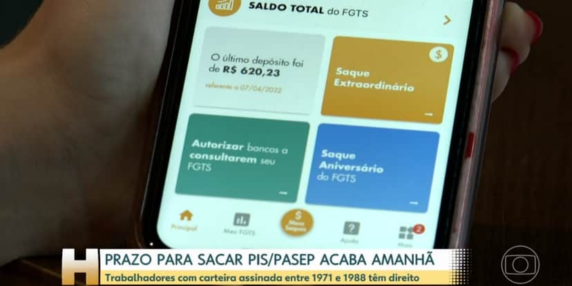 Consulta do PIS/Pasep pelo aplicativo do FGTS (Foto: Reprodução/TV Globo) Consulta do PIS/Pasep pelo aplicativo do FGTS (Foto: Reprodução/TV Globo)
