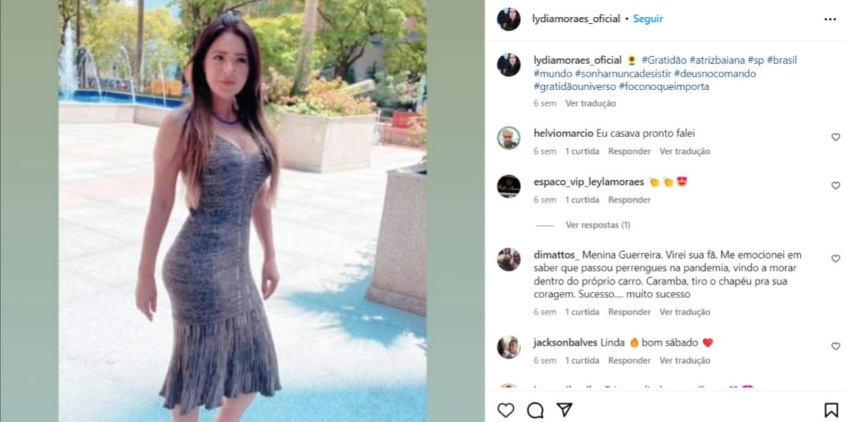 Lydia Moraes em postagem recente (Foto: Reprodução/Instagram) Lydia Moraes em postagem recente (Foto: Reprodução/Instagram)