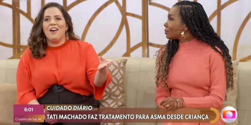 Tati Machado contou no "Bem Estar" que tem asma (Foto: Reprodução/TV Globo) Tati Machado contou no "Bem Estar" que tem asma (Foto: Reprodução/TV Globo)