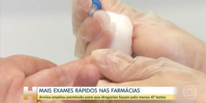 Anvisa autorizou testes em farmácias (Foto: Reprodução/TV Globo) Anvisa autorizou testes em farmácias (Foto: Reprodução/TV Globo)