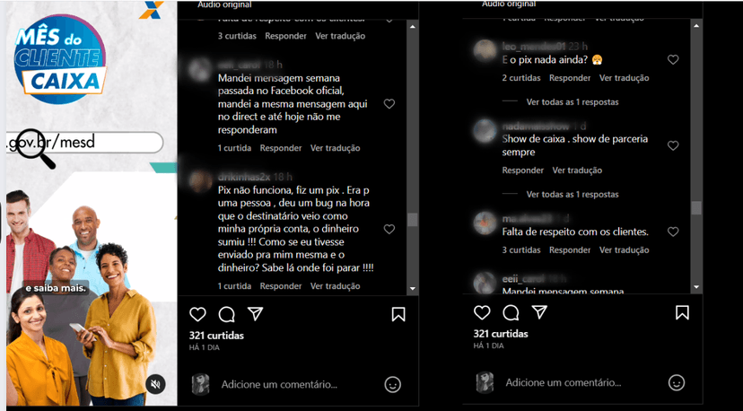 Caixa Econômica Federal recebeu uma enxurrada de reclamações sobre o Pix (Foto Reprodução/Instagram) Caixa Econômica Federal recebeu uma enxurrada de reclamações sobre o Pix (Foto Reprodução/Instagram)