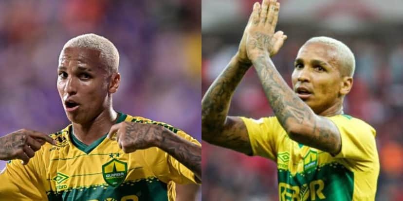 Deyverson, atacante do Cuiabá (Foto - Montagem TV Foco). Deyverson, atacante do Cuiabá (Foto - Montagem TV Foco).