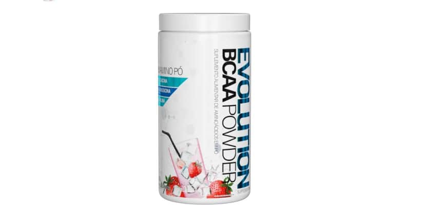 Evolution BCAA Powder sabor morango (Foto: Reprodução / Internet) Evolution BCAA Powder sabor morango (Foto: Reprodução / Internet)