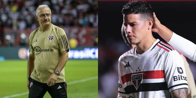 Péssima notícia sobre James Rodríguez preocupa Dorival Júnior (Montagem TV Foco). Péssima notícia sobre James Rodríguez preocupa Dorival Júnior (Montagem TV Foco).