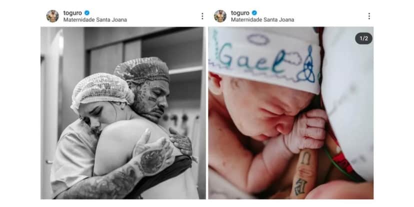 Tiago Toguro, Nara Paraguaia e bebê (Foto: Reprodução / Instagram) Tiago Toguro, Nara Paraguaia e bebê (Foto: Reprodução / Instagram)