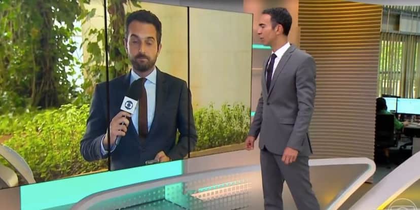Victor Boyadjian e César Tralli no Jornal Hoje (Foto: Reprodução / Globo) Victor Boyadjian e César Tralli no Jornal Hoje (Foto: Reprodução / Globo)