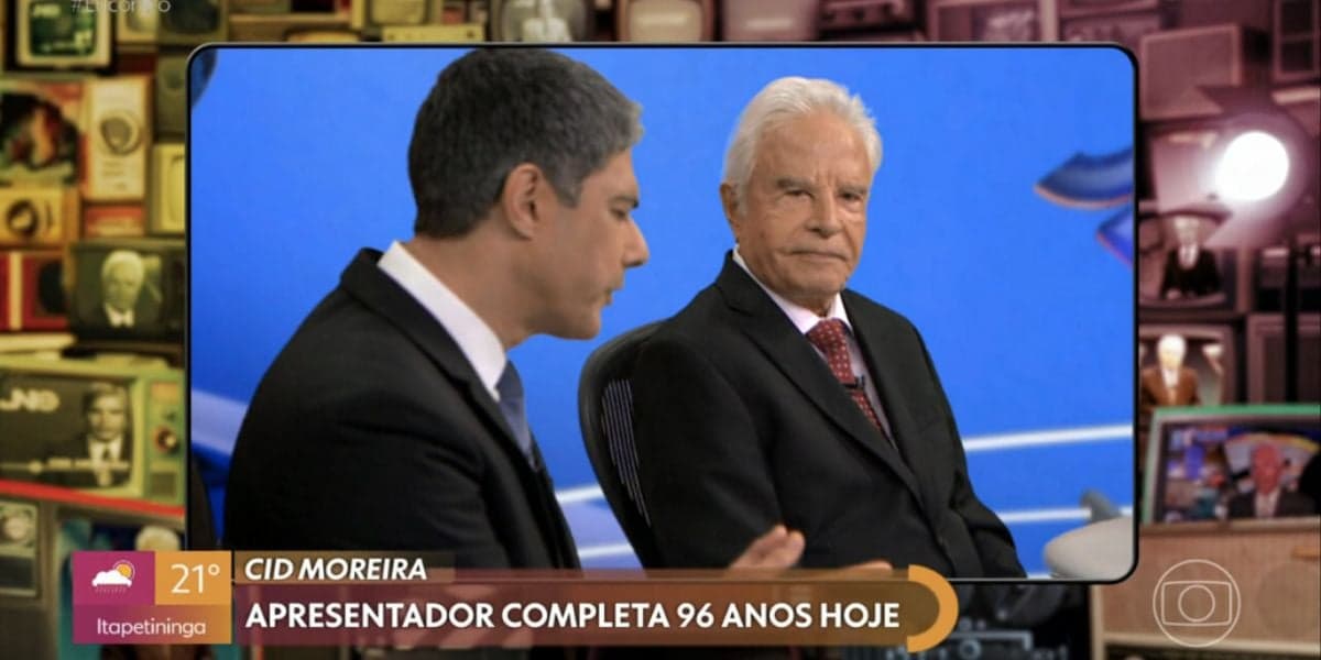 William Bonner e Cid Moreira no Jornal Nacional (Foto: Reprodução / Encontro da Globo) William Bonner e Cid Moreira no Jornal Nacional (Foto: Reprodução / Encontro da Globo)