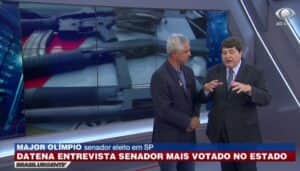 Major Olímpio já havia participado ao vivo com Datena em uma edição do Brasil Urgente (Foto: Reprodução / Band) Major Olímpio já havia participado ao vivo com Datena em uma edição do Brasil Urgente (Foto: Reprodução / Band)