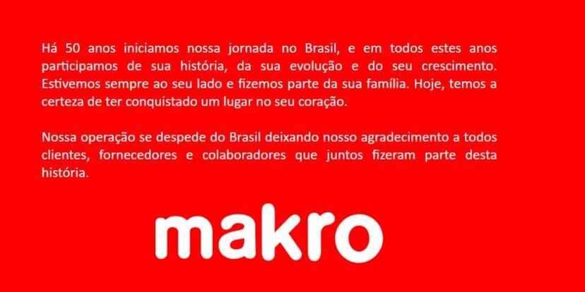 Comunicado oficial de despedida da empresa (Reprodução: Internet) Comunicado oficial de despedida da empresa (Reprodução: Internet)