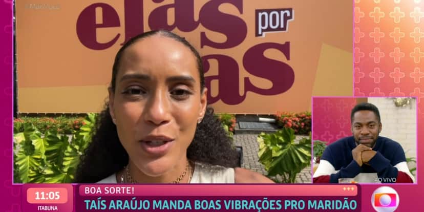 Taís Araújo mandou recado a Lázaro Ramos no "Mais Você" (Foto: Reprodução/TV Globo) Taís Araújo mandou recado a Lázaro Ramos no "Mais Você" (Foto: Reprodução/TV Globo)