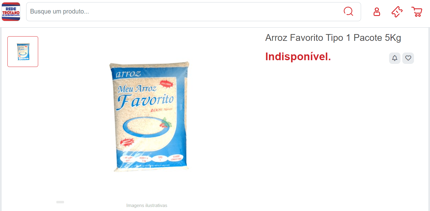 Arroz favorito não está sendo localizado nos mercados (Foto Reprodução/Rede Trotano) Arroz favorito não está sendo localizado nos mercados (Foto Reprodução/Rede Trotano)