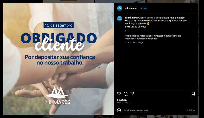 Postagem oficial da marca Milmares reforçando o compromisso em oferecer produtos de qualidade (Foto Reprodução/Montagem/Tv Foco) Postagem oficial da marca Milmares reforçando o compromisso em oferecer produtos de qualidade (Foto Reprodução/Montagem/Tv Foco)