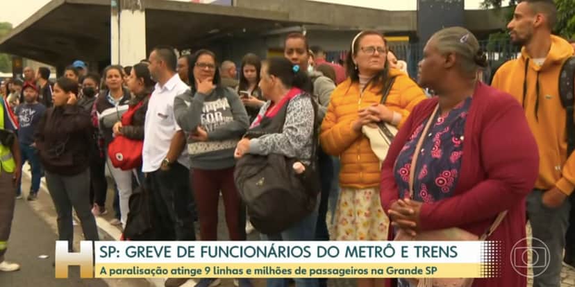 Paralisação da CPTM em São Paulo (Foto: Reprodução / Jornal Hoje da Globo) Paralisação da CPTM em São Paulo (Foto: Reprodução / Jornal Hoje da Globo)