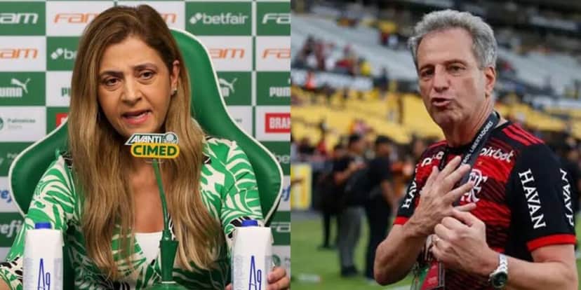 Leila Pereira Rodolfo Landim (Foto - Montagem TV Foco) Leila Pereira Rodolfo Landim (Foto - Montagem TV Foco)