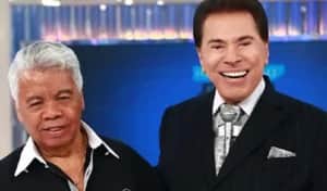 Roque com o seu patrão, Silvio Santos - Foto SBT Roque com o seu patrão, Silvio Santos - Foto SBT