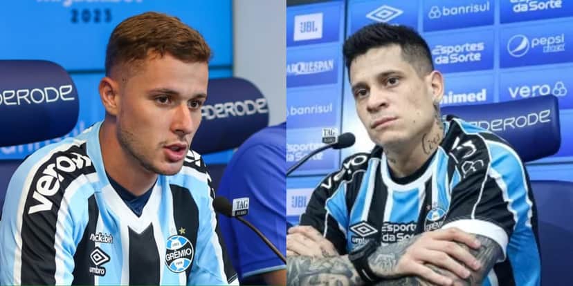 Gustavinho e Iturbe, jogadores do Grêmio - (Foto: Reprodução / Internet) Gustavinho e Iturbe, jogadores do Grêmio - (Foto: Reprodução / Internet)