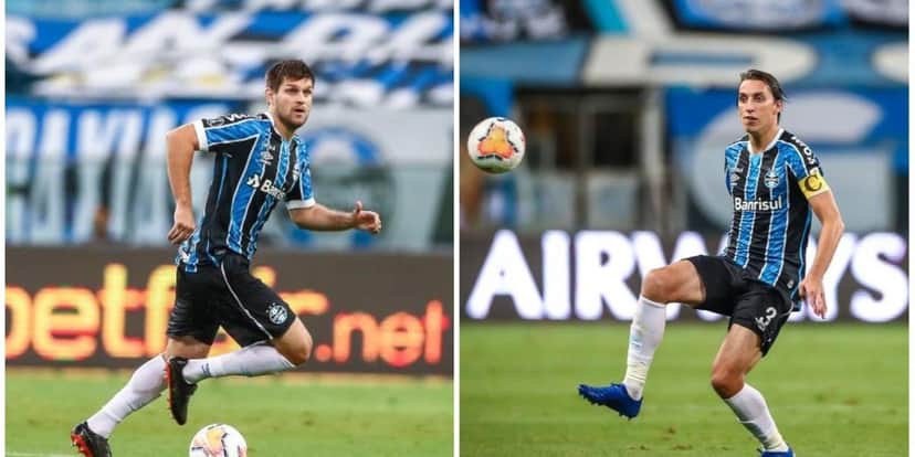 Geromel e Kannemann estarão juntos no duelo do Grêmio contra o Internacional (Foto: Reprodução/ Internet) Geromel e Kannemann estarão juntos no duelo do Grêmio contra o Internacional (Foto: Reprodução/ Internet)
