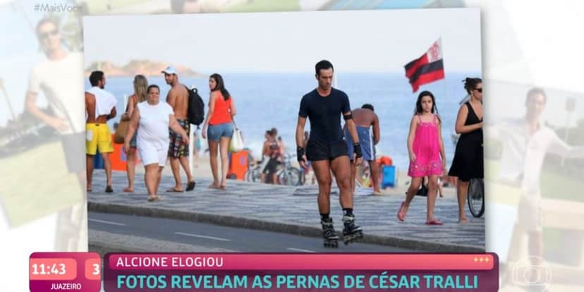 "Mais Você" exibiu pernas de Cesar Tralli ao vivo (Foto: Reprodução/TV Globo/AgNews) "Mais Você" exibiu pernas de Cesar Tralli ao vivo (Foto: Reprodução/TV Globo/AgNews)