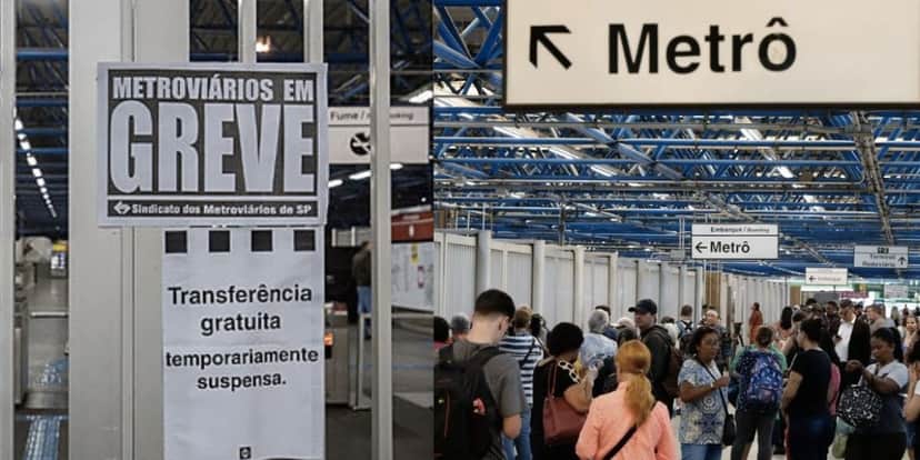 Anúncio de greve e Metrô (Foto: Reprodução / Internet) Anúncio de greve e Metrô (Foto: Reprodução / Internet)