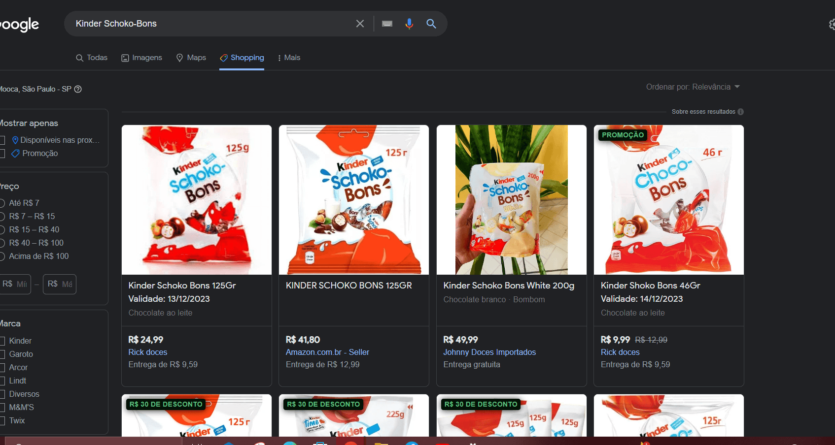 Chocolates da linha hoje são facilmente encontrados (Foto Reprodução/Google Shopping) Chocolates da linha hoje são facilmente encontrados (Foto Reprodução/Google Shopping)