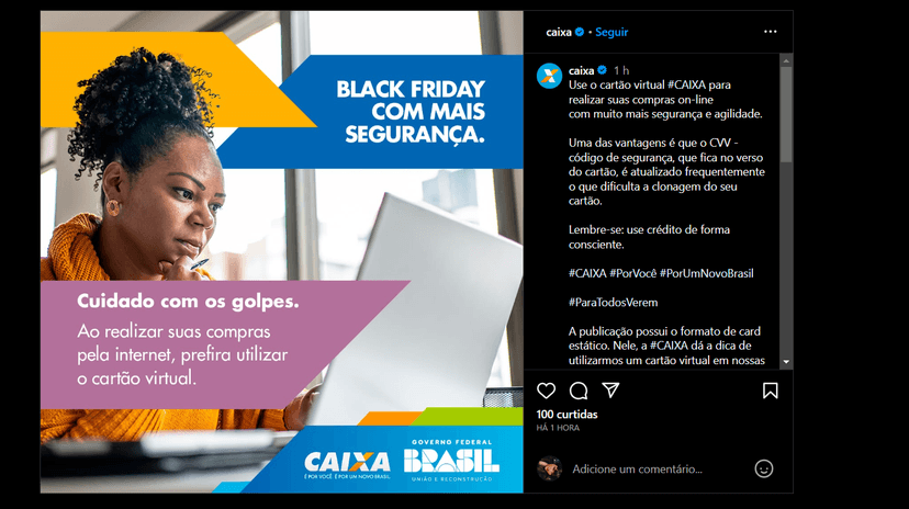 Caixa emite alerta quanto ao uso dos cartões de crédito em compras pela internet (Foto Reprodução/Instagram) Caixa emite alerta quanto ao uso dos cartões de crédito em compras pela internet (Foto Reprodução/Instagram)