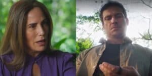 Irene e Vinícius em Terra e Paixão - Montagem: TVFOCO Irene e Vinícius em Terra e Paixão - Montagem: TVFOCO