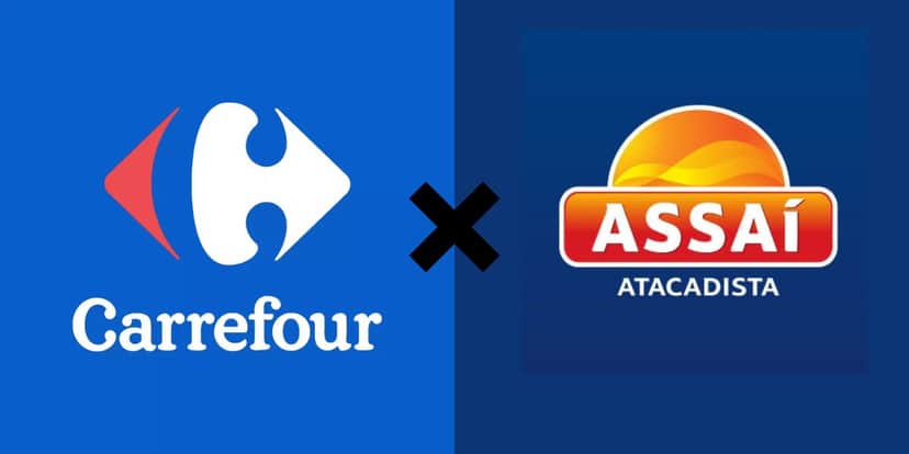 Logo do Carrefour e logo do Assaí - Foto Reprodução Internet Logo do Carrefour e logo do Assaí - Foto Reprodução Internet